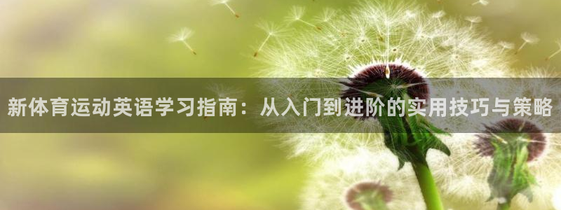 新体育运动英语学习指南：从入门到进阶的实用技巧与策略